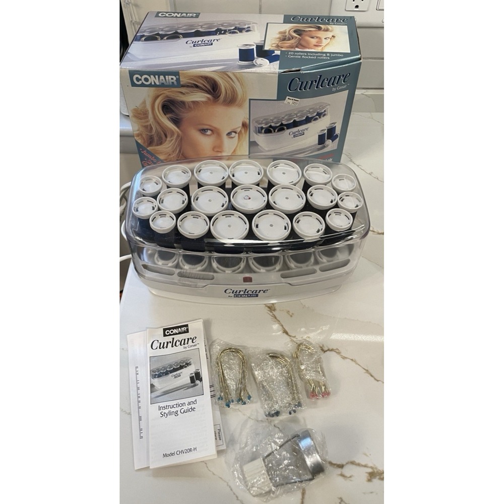 Conair Curlcare Hot Rollers 20 Count Jumbo Flocked Steam Complete New Open Box